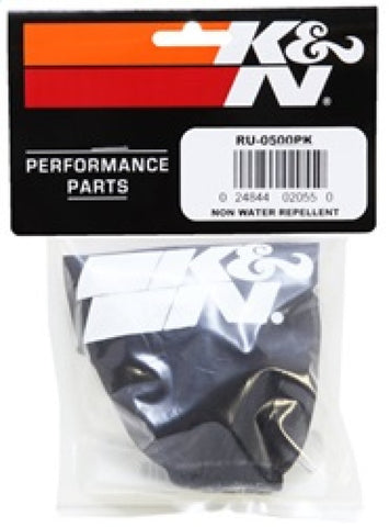 K&N Precharger Air Filter Wrap Black 4in Height 3.5in Inside Diameter - RU-0500PK