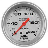 AutoMeter Gauge Oil Press 2-5/8in. 200PSI Liquid Filled Mech Ultra-Lite - 4622