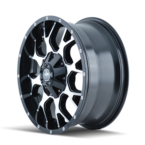 Mayhem 8015 Warrior 20x10 / 5x127 BP / -25mm Offset / 87mm Hub Black/Machined Face Wheel - 8015-2152B