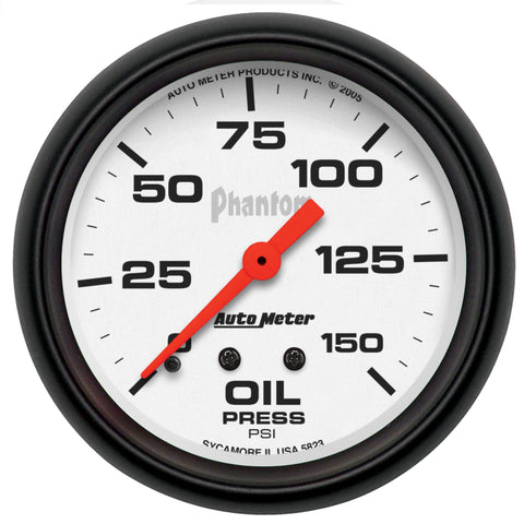 Autometer Phantom 66.7mm 0-150 PSI Mechanical Oil Pressure Gauge - 5823