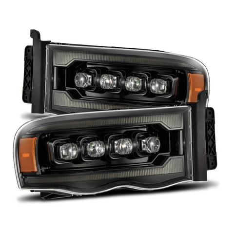 AlphaRex 02-05 Dodge Ram 1500 NOVA LED Proj Headlights Alpha Black w/Activ Light/Seq Signal - 880566