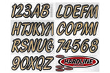 Hardline Boat Lettering Registration Kit 3 in. - 400 Brown/Black - BRBKG400