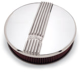 Edelbrock Air Cleaner Classic Series Round Aluminum Top Cloth Element 14In Dia X 3 9In Polished - 4117