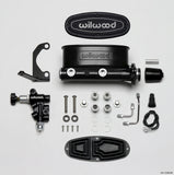 Wilwood HV Tandem M/C Kit w L/H Bracket & Prop Valve - 1in Bore Black - 261-13269-BK