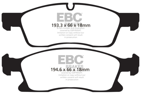 EBC 11+ Dodge Durango 3.6 Yellowstuff Front Brake Pads - DP41871R