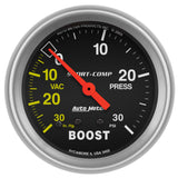 Autometer Sport-Comp 2-5/8in 30 IN HG/30 PSI Mechanical Boost/Vacuum Gauge - 3403