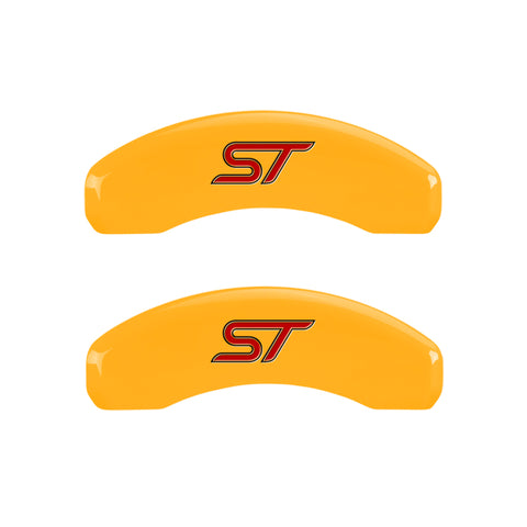 MGP 4 Caliper Covers Engraved Front & Rear Oval logo/Ford Black finish silver ch - 10120SFRDBK