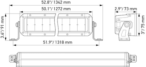 Hella Universal Black Magic 50in Tough Double Row Light Bar - Spot & Flood Light - 358197431