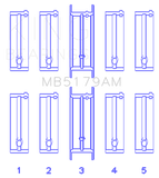 King Engine Bearings Daewoo/GM/Opel/Vauxhall (Size 0.75) Main Bearing Set - MB5179AM0.75