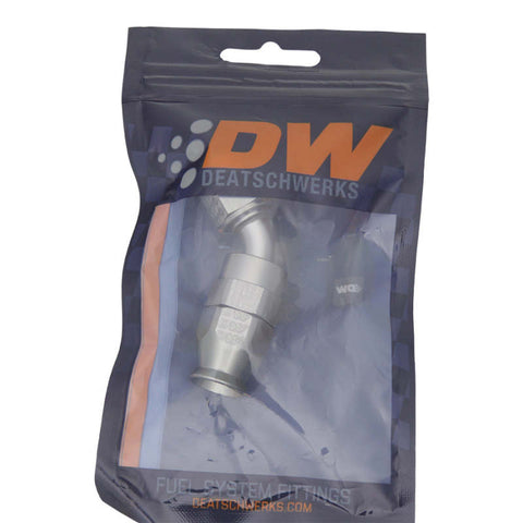 DeatschWerks 6AN Female Swivel 45-Degree Hose End PTFE (Incl. 1 Olive Insert) - 6-02-0851