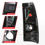 ANZO 1999-2002 Chevy Silverado 1500 LED Taillights Plank Style Black w/Smoke Lens - 311325