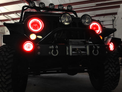 Oracle Jeep Wrangler JK 07-17 LED Waterproof Halo Kit - ColorSHIFT w/ BC1 Controller - 3943-335