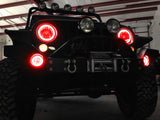 Oracle Jeep Wrangler JK 07-17 LED Waterproof Halo Kit - ColorSHIFT w/ Simple Controller - 3943-504