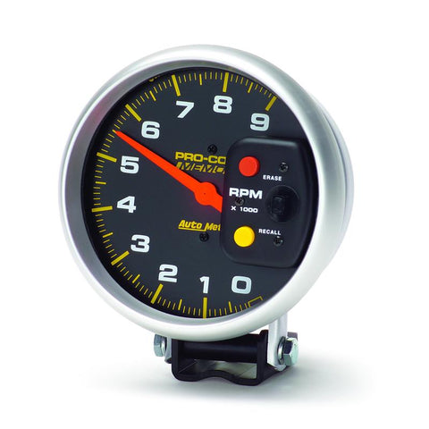 Autometer Pro-Comp 5in / 0-9K RPM / Pedestal w/Peak Memory Tachometer - 6809