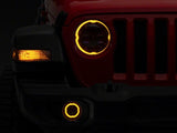 Raxiom 18-23 Jeep Wrangler JL Axial Series 9-In Angel Eye LED Headlights- Blk Housing (Clear Lens) - J177416