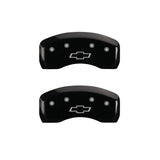 MGP 4 Caliper Covers Engraved Front & Rear Bowtie Black finish silver ch - 14237SBOWBK