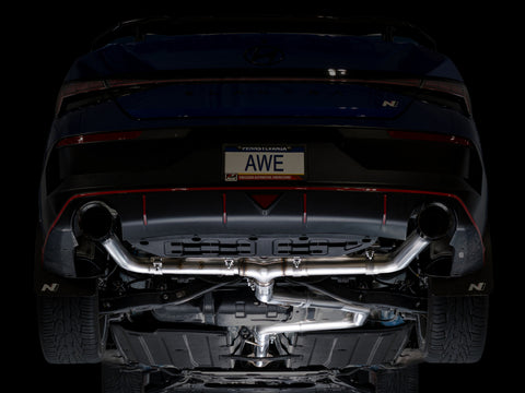 AWE Tuning 22-26 Hyundai Elantra N Track Edition Cat-Back Exhaust - Diamond Black Tips - 3020-33237