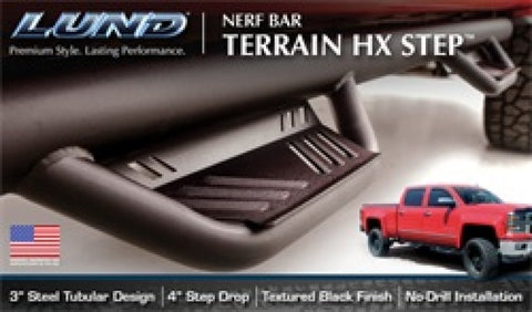 Lund 99-16 Ford F-250 Super Duty SuperCab Terrain HX Step Nerf Bars - Black - 34641461