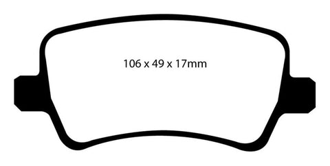 EBC 13-15 Land Rover LR2 2.0 Turbo Yellowstuff Rear Brake Pads - DP41934R