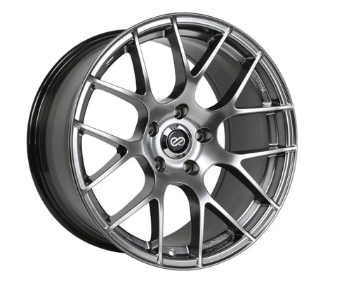 Enkei Raijin 18x8 45mm Offset 5x112 Bolt Pattern 72.6 Bore Diameter Hyper Silver Wheel - 467-880-4445HS
