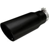 MagnaFlow Tip Stainless Black Coated Single Wall Round Single Outlet 5in Dia 3.5in Inlet 14.5in L - 35237