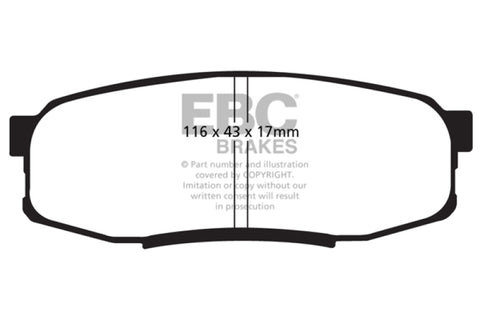 EBC 08+ Lexus LX570 5.7 Greenstuff Rear Brake Pads - DP61816