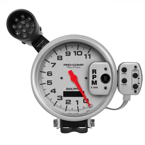 AutoMeter Gauge Tach 5in. 11K RPM Pro-Stock Pedestal W/ Super Lite & Peak Mem Ul - 6834