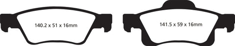 EBC 11+ Dodge Durango 3.6 Yellowstuff Rear Brake Pads - DP41872R