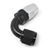 Russell Performance -10 AN Black/Silver 120 Degree Tight Radius Full Flow Swivel Hose End - 613423
