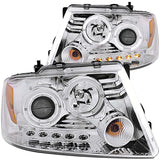 ANZO 2004-2008 Ford F-150 Projector Headlights w/ Halo and LED Chrome G2 - 111203