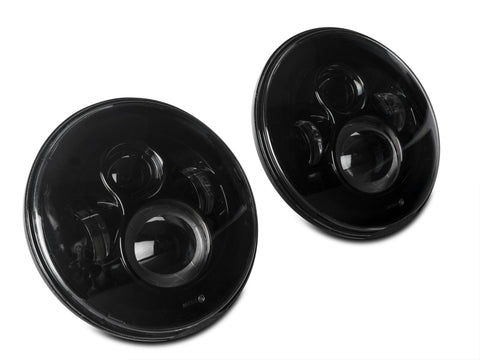 Raxiom 97-18 Jeep Wrangler TJ/JK Axial Series LED Daymaker Headlights- Black Housing (Clear Lens) - J108042