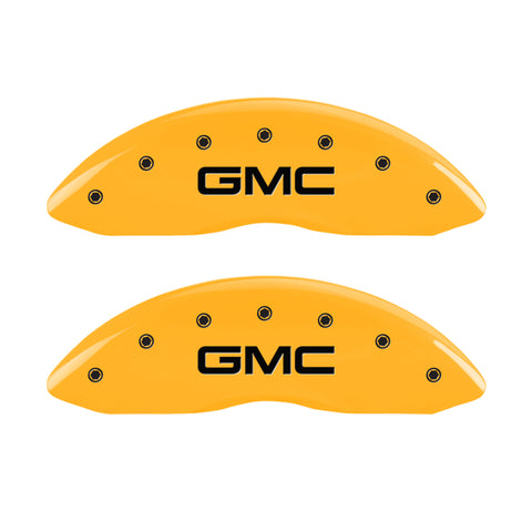 MGP 2 Caliper Covers Engraved Front GMC Yellow Finish Black Characters 2004 GMC Canyon - 34213FGMCYL