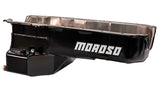 Moroso 80-85 Chevrolet SBC (w/Passenger Side Dipstick) Wet Sump 5.5qt 7.5in Steel Oil Pan - Black - 20179