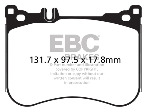EBC 14+ Mercedes-Benz S550 4.7 Twin Turbo AMG Sport Pkg Yellowstuff Front Brake Pads - DP42178R