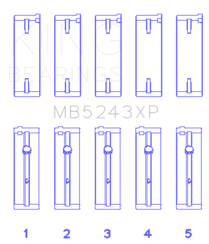 King Nissan SR20DE/DET (2.0L) (Size STD) Performance Main Bearing Set - MB5243XP