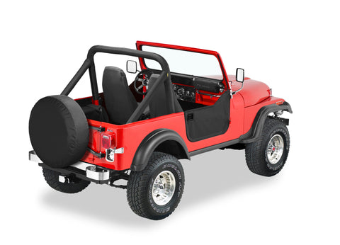 Bestop 76-86 Jeep Cj7 / 81-85 Scdodge Rambler Cj8 Lower Fabric Doors (Black Crush) - 53028-01