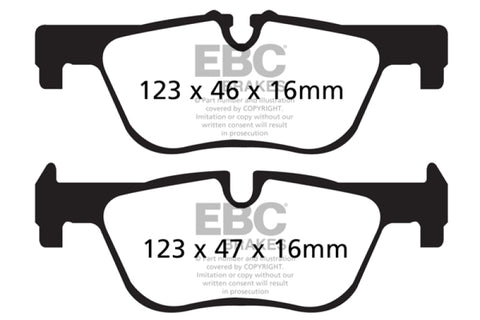 EBC 14+ BMW 228 Coupe 2.0 Turbo ATE calipers Yellowstuff Rear Brake Pads - DP42132R