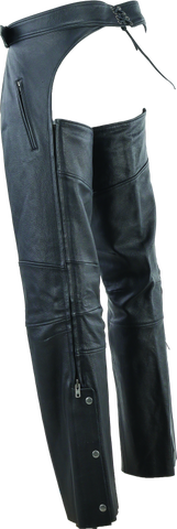River Road Longhaul Leather Chaps Black - Large - 094440