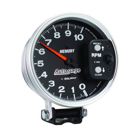 Autometer 5 inch 10,000 RPM w/ Peak Memory Pedestal Tachometer Auto Gage - Black - 233902