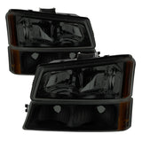 xTune Chevy Silverado 2500HD 03-06 Crystal Headlights w/ Bumper Lights HD-JH-CSIL03-AM-BSM-SET - 9030253