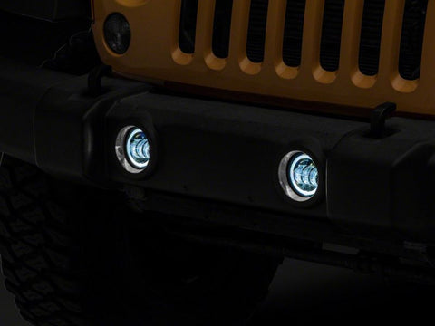 Raxiom 07-18 Jeep Wrangler JK Axial Series Halo LED Fog Lights- Amber - J141994