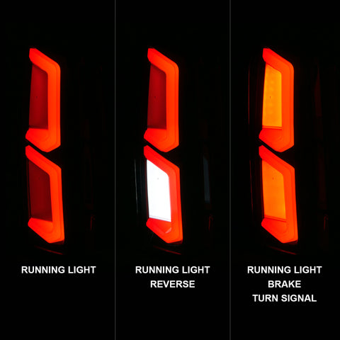 ANZO 2015-2020 Chevrolet Tahoe LED Tail Lights w/ Light Bar Black Housing Smoke Lens - 311375