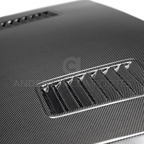 Anderson Composites 2018 Ford Mustang Super Snake Double Sided Carbon Fiber Hood - AC-HD18FDMU-SN-DS