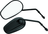Bikers Choice Black Tapered Long Stem Mirrors Pr - 482007