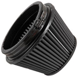 K&N Universal Rubber Filter Round Tapered 6in Flange ID x 7.5in Base OD x 5.25in Top OD x 6.75in H - RU-3106HBK