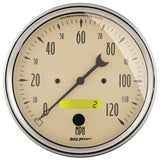 Autometer 5 inch Antique Beige 2 Piece Gauge Kit - Quad & Speedometer - 1803