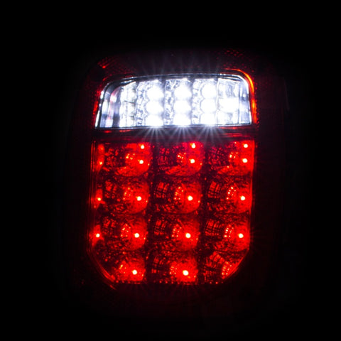 ANZO 1976-1985 Jeep Wrangler LED 2 Lens - Red/Clear, Chrome - 861082