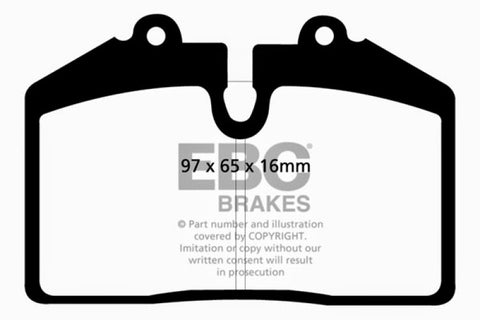 EBC 92-93 Porsche 911 (964) 3.6 Carrera RS America Yellowstuff Front Brake Pads - DP41013R