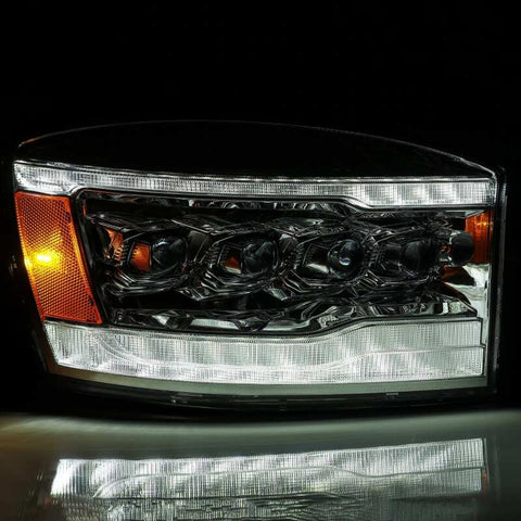 AlphaRex 06-08 Dodge Ram 1500HD NOVA LED Proj Headlights Plank Style Blk w/Seq Signal/DRL/Amber LED - 880537
