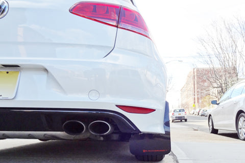 Rally Armor 15-17.5 MKVII VW Golf R Black UR Mud Flap w/Red Logo - MF40-UR-BLK/RD